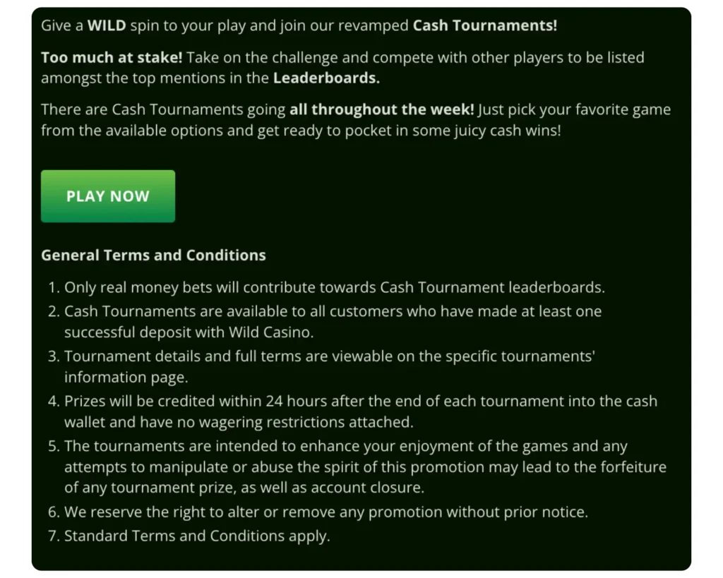 wild casino bonus
