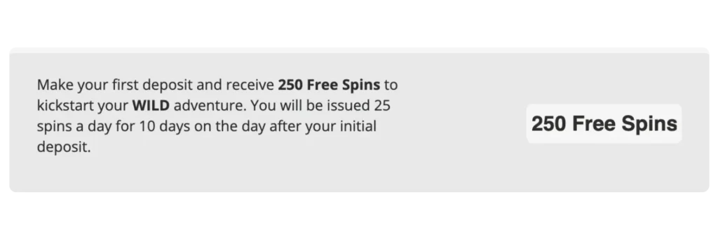 wild casino sign up bonus